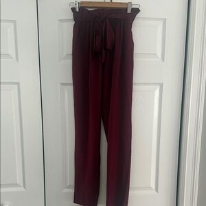 JustFab Deep Red High-Waisted Pants size small